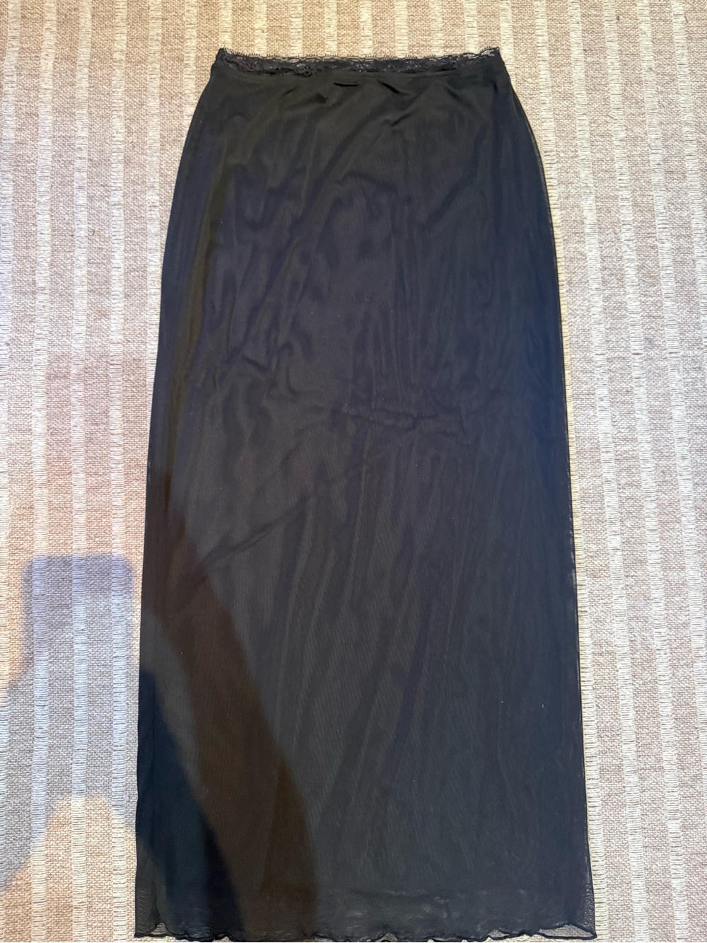 TOPSHOP Black Midi Slip Skirt